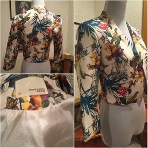 Mustard Seed Quilted Floral Cropped Jacket